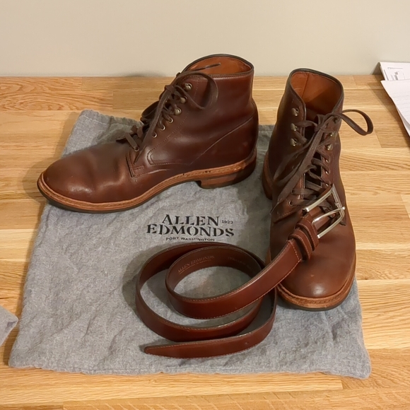 Allen Edmonds Higgins Mill Chromexcel 10D with matching 36"belt - Picture 4 of 6